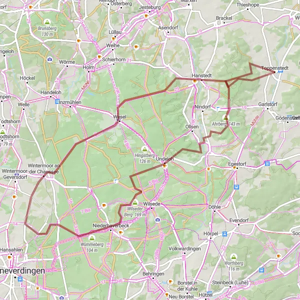 Karten-Miniaturansicht der Radinspiration "Die Gravel-Abenteuer-Tour" in Lüneburg, Germany. Erstellt vom Tarmacs.app-Routenplaner für Radtouren