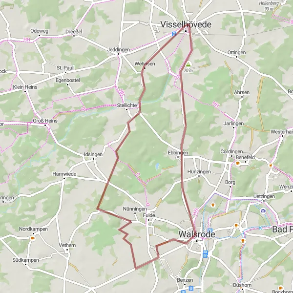 Map miniature of "Gravel Bliss in the Heart of Nature" cycling inspiration in Lüneburg, Germany. Generated by Tarmacs.app cycling route planner