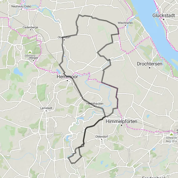 Map miniature of "Discovering Lower Saxony's Beauty" cycling inspiration in Lüneburg, Germany. Generated by Tarmacs.app cycling route planner