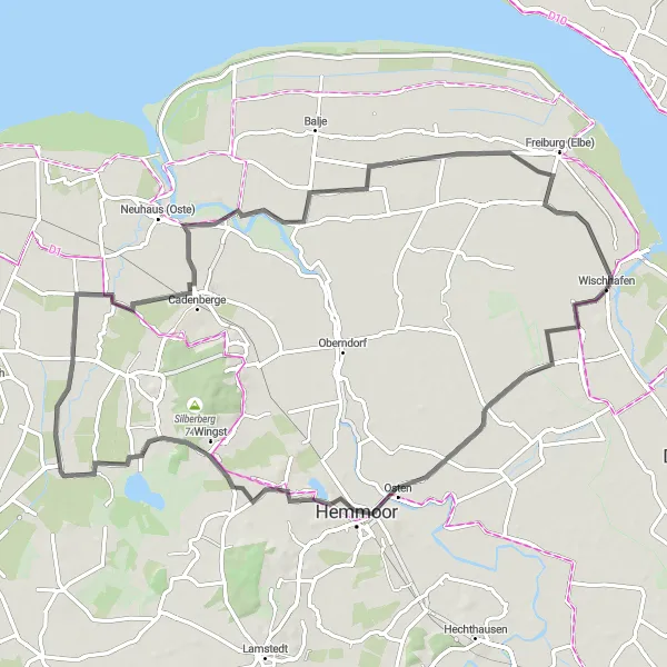 Map miniature of "Exploring the Heart of Lower Saxony" cycling inspiration in Lüneburg, Germany. Generated by Tarmacs.app cycling route planner