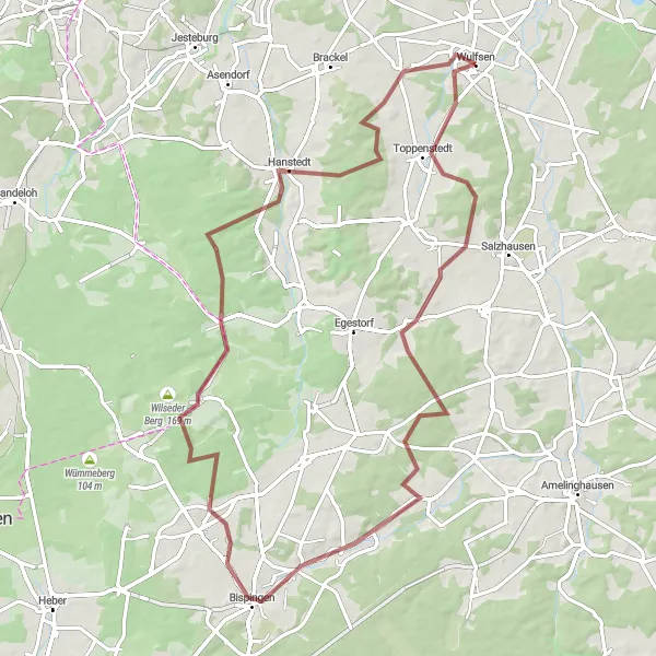 Map miniature of "Undeloh and Hanstedt Tour" cycling inspiration in Lüneburg, Germany. Generated by Tarmacs.app cycling route planner