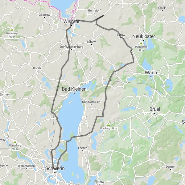 Karten-Miniaturansicht der Radinspiration "Road-Tour durch Mecklenburg-Vorpommern" in Mecklenburg-Vorpommern, Germany. Erstellt vom Tarmacs.app-Routenplaner für Radtouren