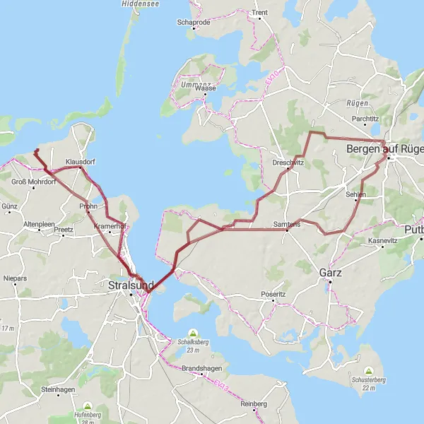 Map miniature of "The Coastal Route" cycling inspiration in Mecklenburg-Vorpommern, Germany. Generated by Tarmacs.app cycling route planner