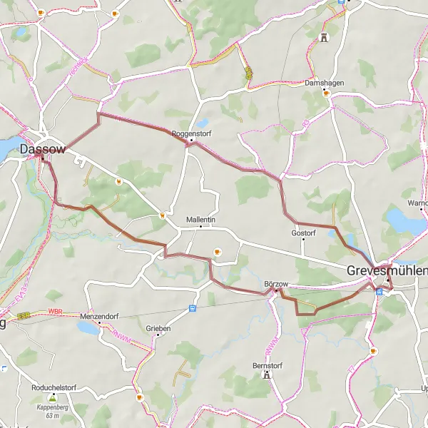 Map miniature of "The Coastal Loop" cycling inspiration in Mecklenburg-Vorpommern, Germany. Generated by Tarmacs.app cycling route planner