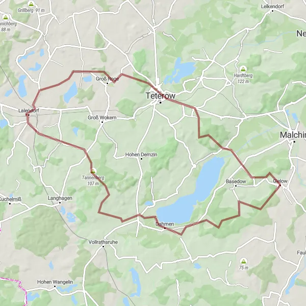 Karten-Miniaturansicht der Radinspiration "Entdecke die Mecklenburgische Schweiz" in Mecklenburg-Vorpommern, Germany. Erstellt vom Tarmacs.app-Routenplaner für Radtouren