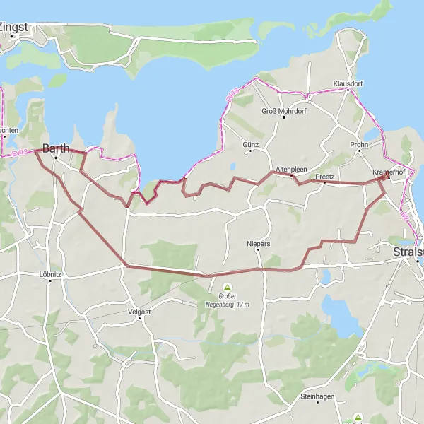 Karten-Miniaturansicht der Radinspiration "Rundtour Küste und Natur" in Mecklenburg-Vorpommern, Germany. Erstellt vom Tarmacs.app-Routenplaner für Radtouren