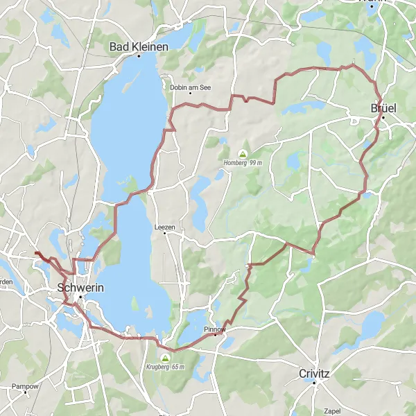 Karten-Miniaturansicht der Radinspiration "Gravel Tour um Lankow" in Mecklenburg-Vorpommern, Germany. Erstellt vom Tarmacs.app-Routenplaner für Radtouren
