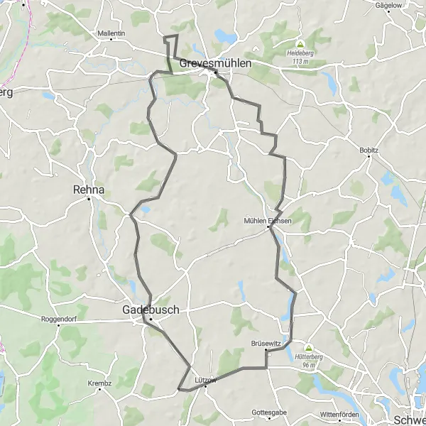 Map miniature of "Coastal Delights" cycling inspiration in Mecklenburg-Vorpommern, Germany. Generated by Tarmacs.app cycling route planner