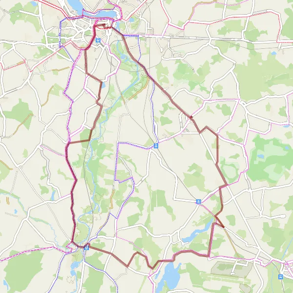 Map miniature of "Off-the-Beaten-Path Gravel Exploration" cycling inspiration in Mecklenburg-Vorpommern, Germany. Generated by Tarmacs.app cycling route planner