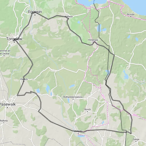 Karten-Miniaturansicht der Radinspiration "Rundfahrt um Torgelow" in Mecklenburg-Vorpommern, Germany. Erstellt vom Tarmacs.app-Routenplaner für Radtouren