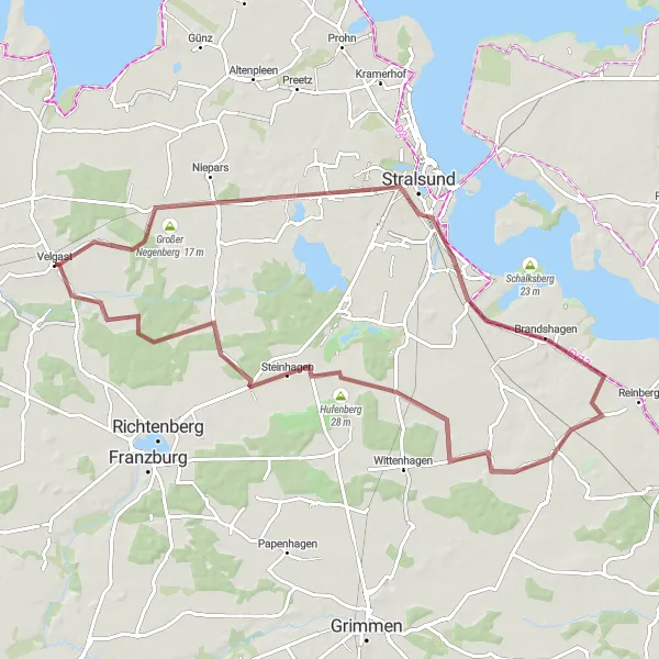 Karten-Miniaturansicht der Radinspiration "Fahrradtour durch Velgast und Umgebung" in Mecklenburg-Vorpommern, Germany. Erstellt vom Tarmacs.app-Routenplaner für Radtouren