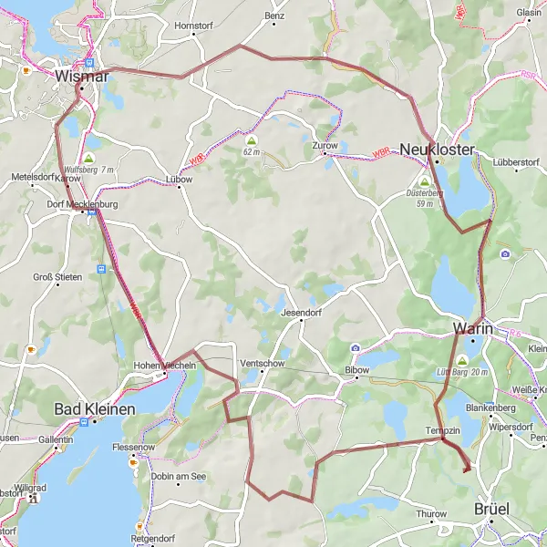 Karten-Miniaturansicht der Radinspiration "Gravel-Route durch die Natur" in Mecklenburg-Vorpommern, Germany. Erstellt vom Tarmacs.app-Routenplaner für Radtouren