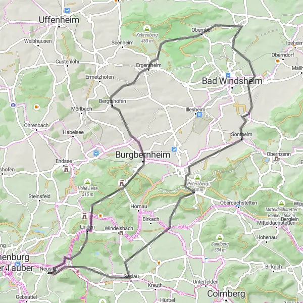 Map miniature of "Nordenberg Loop" cycling inspiration in Mittelfranken, Germany. Generated by Tarmacs.app cycling route planner
