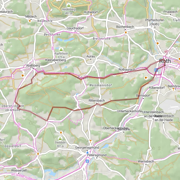 Karten-Miniaturansicht der Radinspiration "Kurze Radtour zu Schloss Ratibor" in Mittelfranken, Germany. Erstellt vom Tarmacs.app-Routenplaner für Radtouren