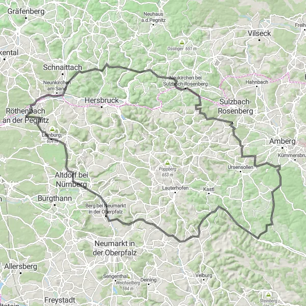 Karten-Miniaturansicht der Radinspiration "Umfassende Tour durch Mittelfranken" in Mittelfranken, Germany. Erstellt vom Tarmacs.app-Routenplaner für Radtouren