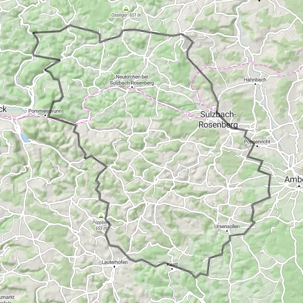 Karten-Miniaturansicht der Radinspiration "Herrliche Hügel und atemberaubende Landschaften" in Mittelfranken, Germany. Erstellt vom Tarmacs.app-Routenplaner für Radtouren