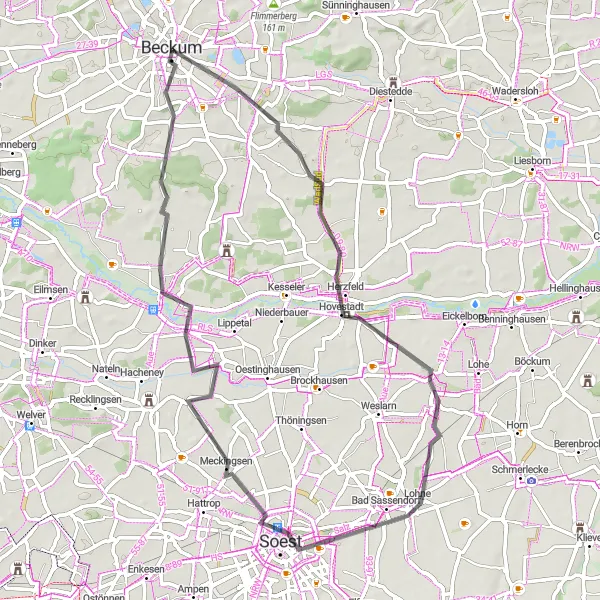 Karten-Miniaturansicht der Radinspiration "Kultur und Natur entlang der Straße" in Münster, Germany. Erstellt vom Tarmacs.app-Routenplaner für Radtouren