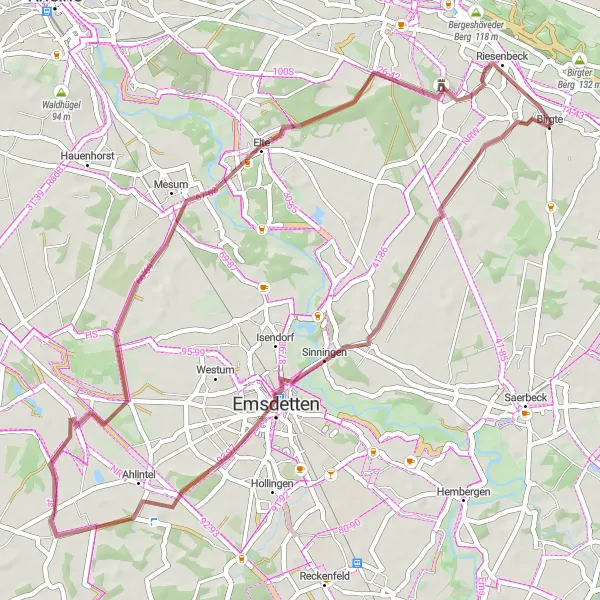 Karten-Miniaturansicht der Radinspiration "Idyllische Landschaften erleben" in Münster, Germany. Erstellt vom Tarmacs.app-Routenplaner für Radtouren