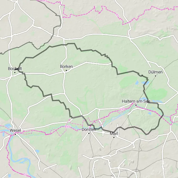 Map miniature of "Cultural Discovery Tour" cycling inspiration in Münster, Germany. Generated by Tarmacs.app cycling route planner