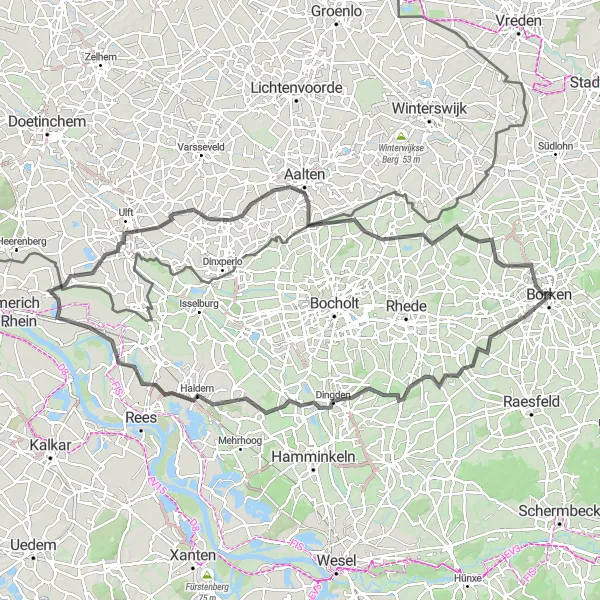 Karten-Miniaturansicht der Radinspiration "Rundfahrt durch das Münsterland" in Münster, Germany. Erstellt vom Tarmacs.app-Routenplaner für Radtouren