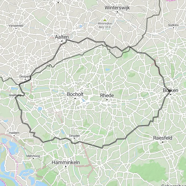 Map miniature of "Borken to Kloster Mariengarden Route" cycling inspiration in Münster, Germany. Generated by Tarmacs.app cycling route planner