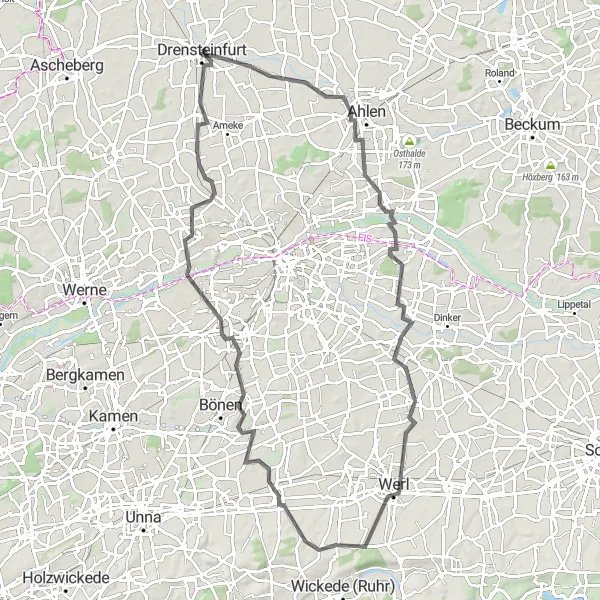 Map miniature of "Haus Hohenover Loop" cycling inspiration in Münster, Germany. Generated by Tarmacs.app cycling route planner