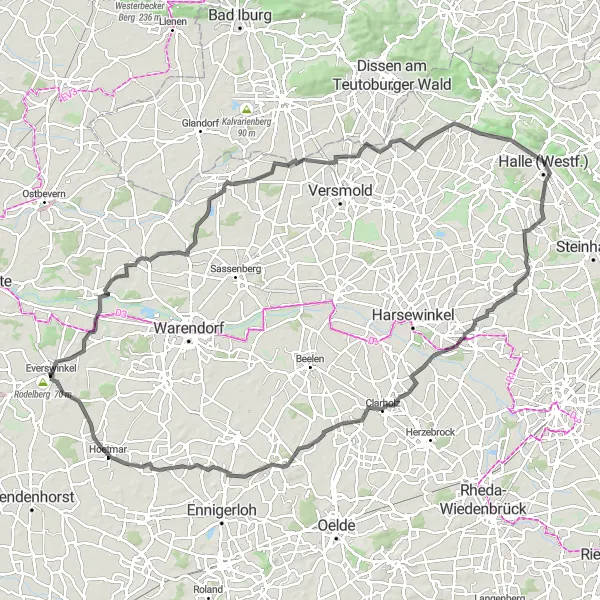 Karten-Miniaturansicht der Radinspiration "Radtour durch das Münsterland" in Münster, Germany. Erstellt vom Tarmacs.app-Routenplaner für Radtouren