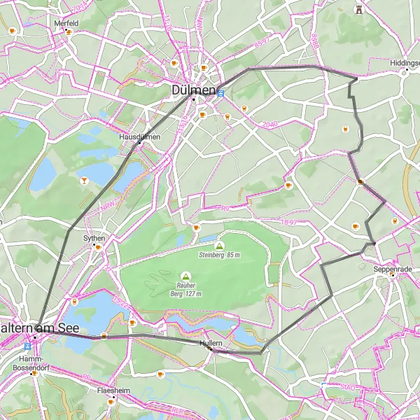 Karten-Miniaturansicht der Radinspiration "Road-Tour nach Dülmen" in Münster, Germany. Erstellt vom Tarmacs.app-Routenplaner für Radtouren