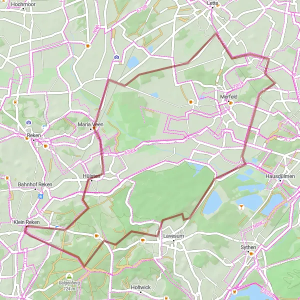 Karten-Miniaturansicht der Radinspiration "Durch die Natur um Maria Veen" in Münster, Germany. Erstellt vom Tarmacs.app-Routenplaner für Radtouren