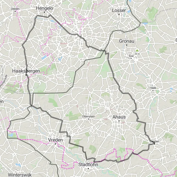 Map miniature of "Picturesque Landscapes and Hidden Treasures" cycling inspiration in Münster, Germany. Generated by Tarmacs.app cycling route planner