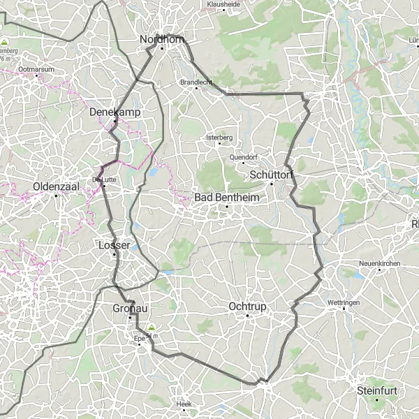 Karten-Miniaturansicht der Radinspiration "Grenzlandrundfahrt" in Münster, Germany. Erstellt vom Tarmacs.app-Routenplaner für Radtouren