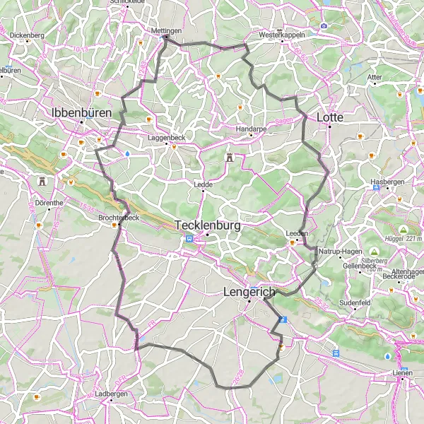 Map miniature of "Mini Münsterland Loop" cycling inspiration in Münster, Germany. Generated by Tarmacs.app cycling route planner