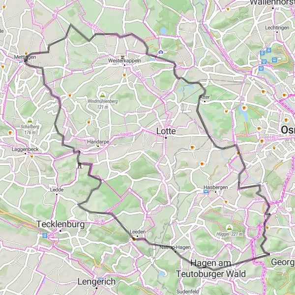 Map miniature of "Discover Hidden Gems" cycling inspiration in Münster, Germany. Generated by Tarmacs.app cycling route planner