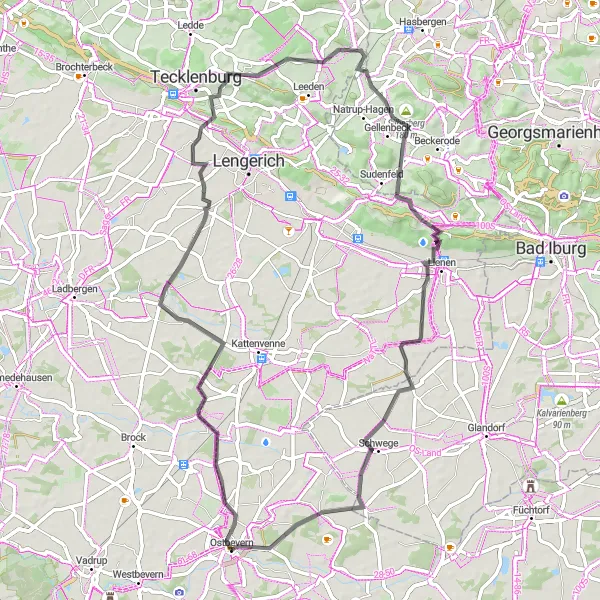 Map miniature of "Münsterland Exploration" cycling inspiration in Münster, Germany. Generated by Tarmacs.app cycling route planner