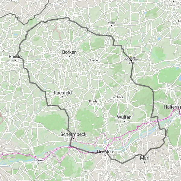 Karten-Miniaturansicht der Radinspiration "Radtour durch das Münsterland" in Münster, Germany. Erstellt vom Tarmacs.app-Routenplaner für Radtouren