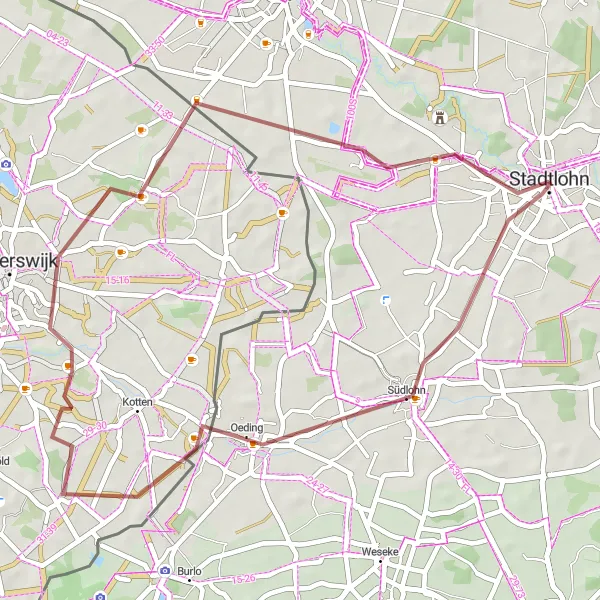 Karten-Miniaturansicht der Radinspiration "Hünenburg-Rundfahrt" in Münster, Germany. Erstellt vom Tarmacs.app-Routenplaner für Radtouren