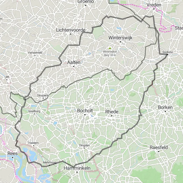 Karten-Miniaturansicht der Radinspiration "Die Borkenwirthe-Schloß Ringenberg-Tour mit 116 km" in Münster, Germany. Erstellt vom Tarmacs.app-Routenplaner für Radtouren