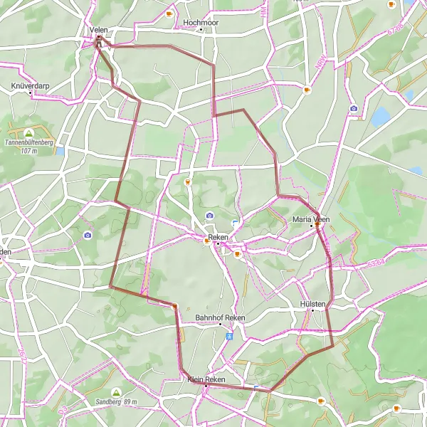 Karten-Miniaturansicht der Radinspiration "Gravel Tour durch das Münsterland" in Münster, Germany. Erstellt vom Tarmacs.app-Routenplaner für Radtouren