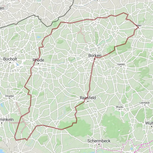 Map miniature of "Gravel Adventure Loop" cycling inspiration in Münster, Germany. Generated by Tarmacs.app cycling route planner