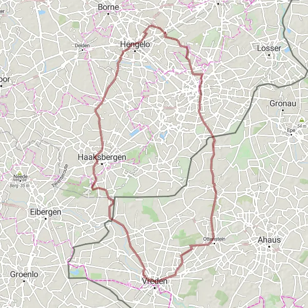 Karten-Miniaturansicht der Radinspiration "Gravel-Tour Oldenkott - Alstätte" in Münster, Germany. Erstellt vom Tarmacs.app-Routenplaner für Radtouren