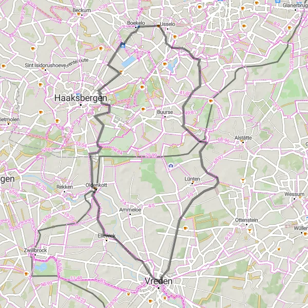 Karten-Miniaturansicht der Radinspiration "Rundfahrt von Vreden: Entdecke die Schönheit des Münsterlandes" in Münster, Germany. Erstellt vom Tarmacs.app-Routenplaner für Radtouren