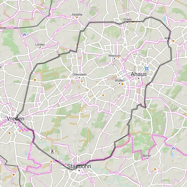 Karten-Miniaturansicht der Radinspiration "Rundtour Schmäinghook - Kleinemast" in Münster, Germany. Erstellt vom Tarmacs.app-Routenplaner für Radtouren