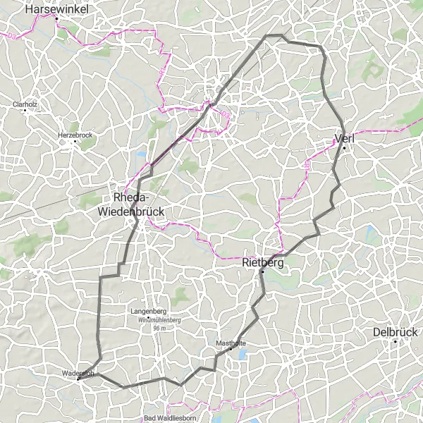 Karten-Miniaturansicht der Radinspiration "Kulturelle Radtour ab Wadersloh" in Münster, Germany. Erstellt vom Tarmacs.app-Routenplaner für Radtouren