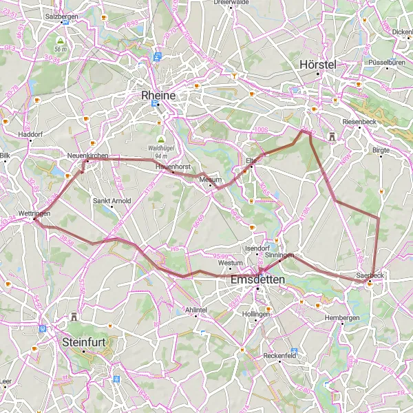 Karten-Miniaturansicht der Radinspiration "Malvenweg durch das Münsterland" in Münster, Germany. Erstellt vom Tarmacs.app-Routenplaner für Radtouren