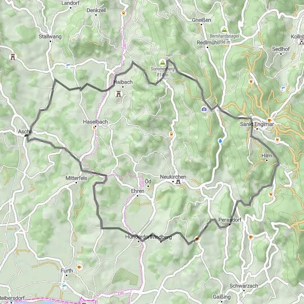 Karten-Miniaturansicht der Radinspiration "Winterberg und Kapellenberg Rundtour" in Niederbayern, Germany. Erstellt vom Tarmacs.app-Routenplaner für Radtouren