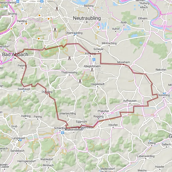 Karten-Miniaturansicht der Radinspiration "Abenteuer in Sengkofen" in Niederbayern, Germany. Erstellt vom Tarmacs.app-Routenplaner für Radtouren