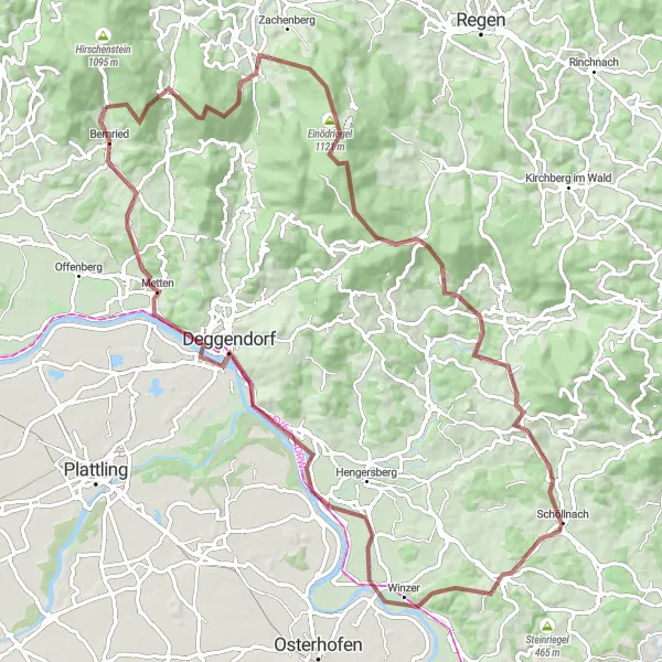 Map miniature of "Ultimate Gravel Challenge" cycling inspiration in Niederbayern, Germany. Generated by Tarmacs.app cycling route planner