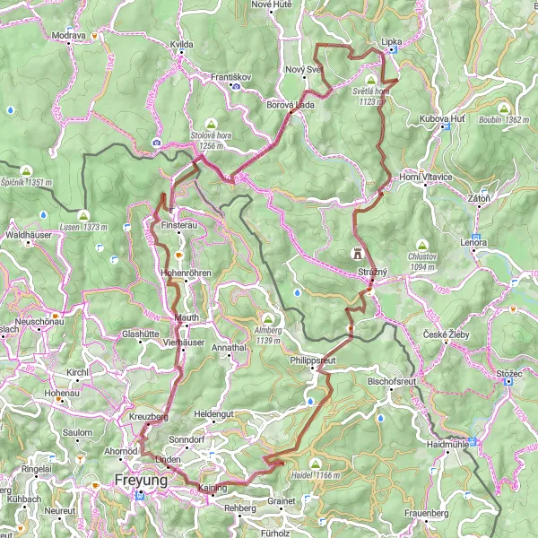 Map miniature of "Gravel Adventure" cycling inspiration in Niederbayern, Germany. Generated by Tarmacs.app cycling route planner