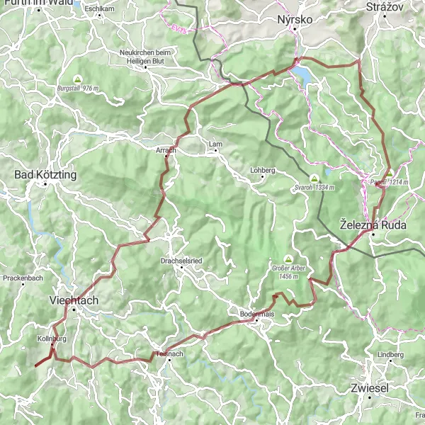 Karten-Miniaturansicht der Radinspiration "Gravel-Entdeckungstour" in Niederbayern, Germany. Erstellt vom Tarmacs.app-Routenplaner für Radtouren
