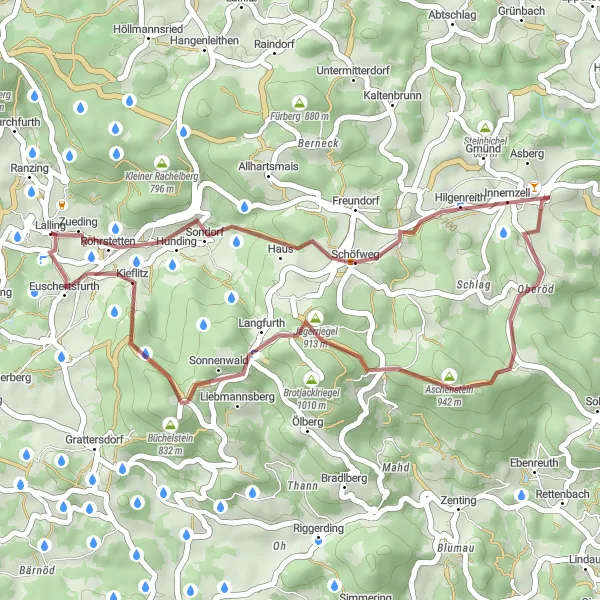 Karten-Miniaturansicht der Radinspiration "Gravel-Abenteuer durch Niederbayern" in Niederbayern, Germany. Erstellt vom Tarmacs.app-Routenplaner für Radtouren